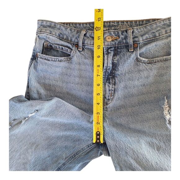 Old Navy Sky-Hi Wide Leg Jeans Lois Tummy Coverage Baggy size 10 Distressed 2022 - Picture 8 of 16